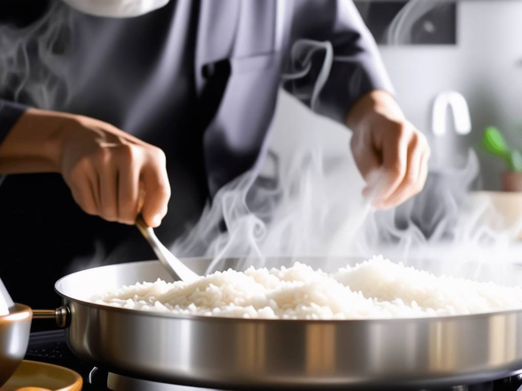 Cuire du riz en le regardant intensément
