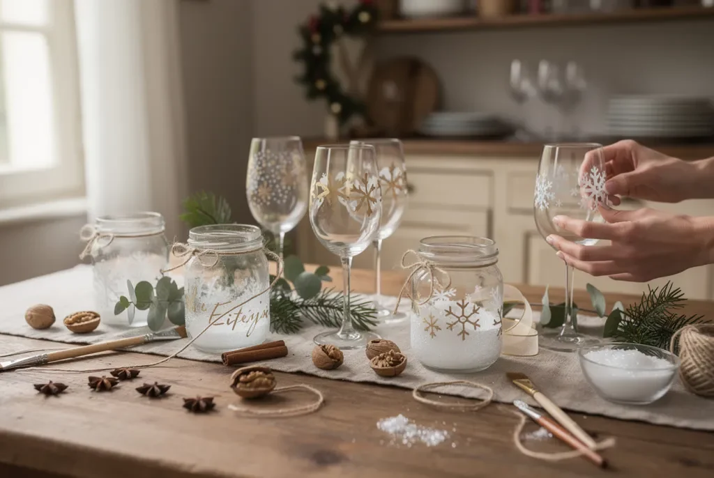 Décorer du verre : pots, verres à pied et idées pour Noël