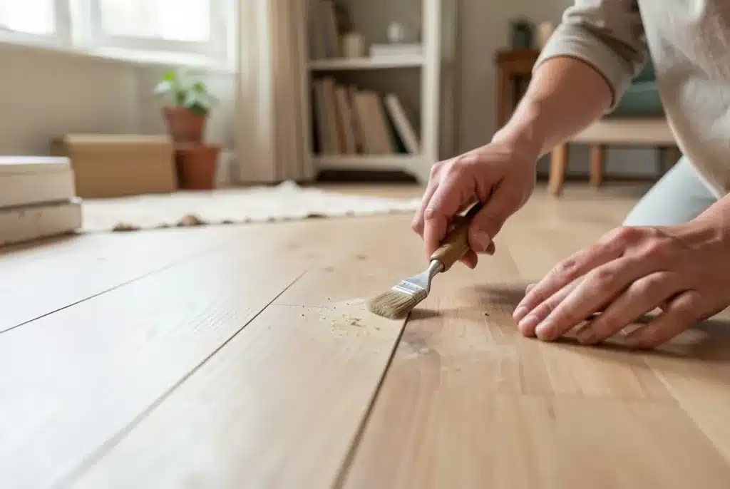 Enlever une trace de frottement sur un parquet stratifié