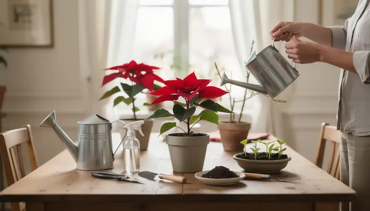 Entretien du poinsettia : arrosage, taille et refloraison