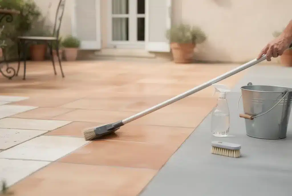 Nettoyer les dalles de terrasse : méthodes par matériau
