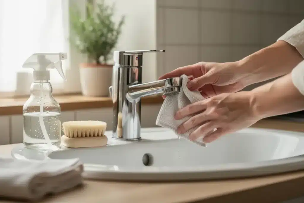 Nettoyer un robinet : calcaire, chrome, inox et mousseur