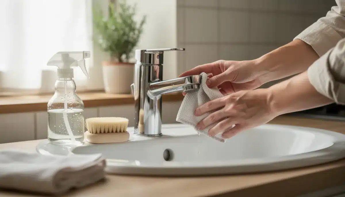 Nettoyer un robinet : calcaire, chrome, inox et mousseur