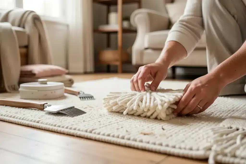 Nettoyer un tapis en laine naturellement